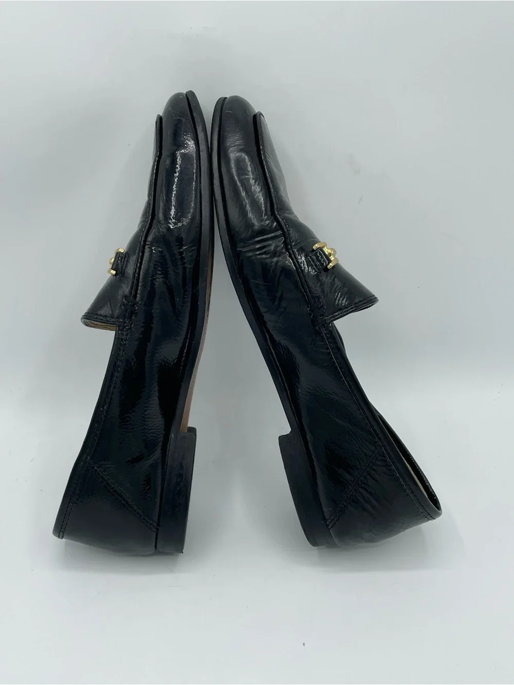 Sam Edelman Loraine Black Leather Horsebit Loafers.